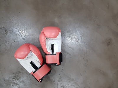A pair of pink gloves
